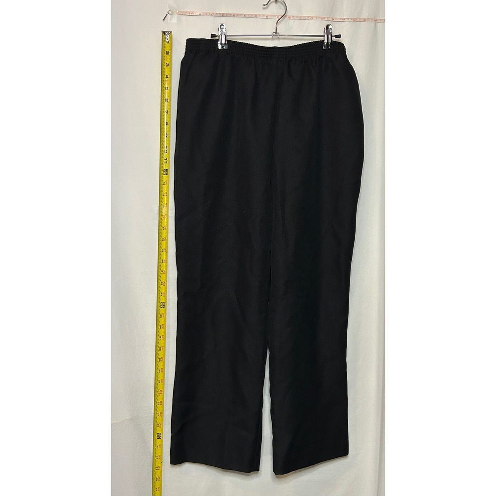 Alfred‎ Dunner Women's Black Polyester Elastic Waist Straight Leg Pants Size 14